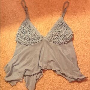Women's Ruffled Blue Camisole Top